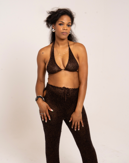 Copper Trousers and Bralet Co-ord (Set)