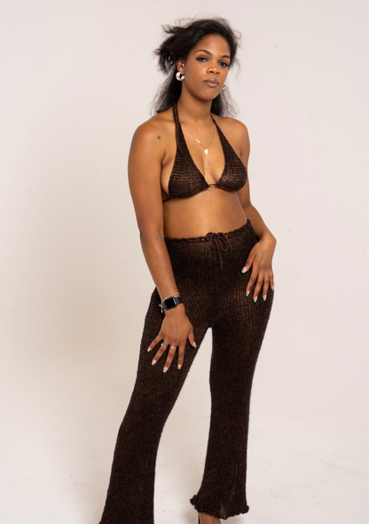 Copper Trousers and Bralet Co-ord (Set)